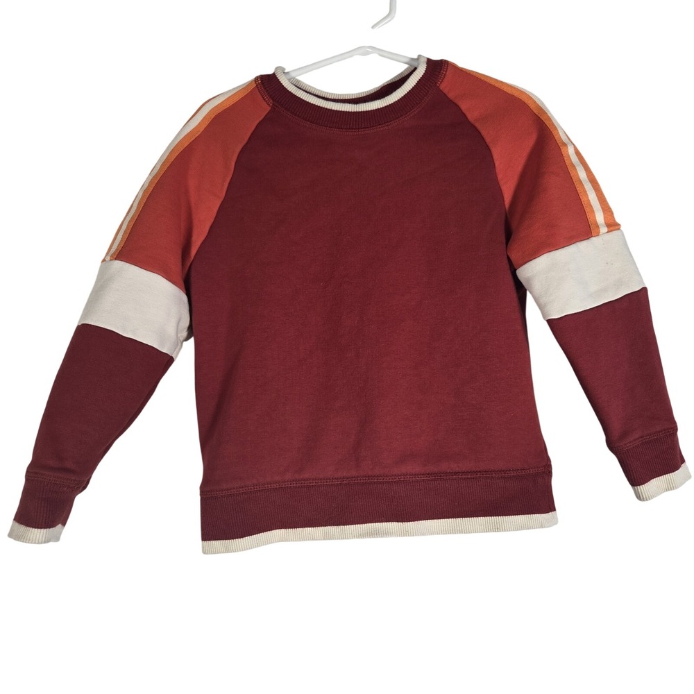 Hanna Andersson Sweatshirt Kids 4 Burgundy Colorblock Retro Sporty‎ Pullover